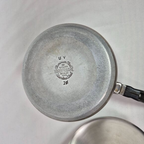 Farberware 1qt Saucepan UV w/Lid Stainless Steel Aluminum Clad USA VINTAGE!!! - Picture 7 of 9
